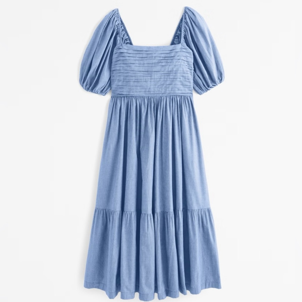 The A&F Emerson Poplin Puff Sleeve Midi Dress